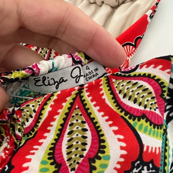 Eliza J Paisley Floral Maxi Dress Halter Necklace. - Picture 4 of 5